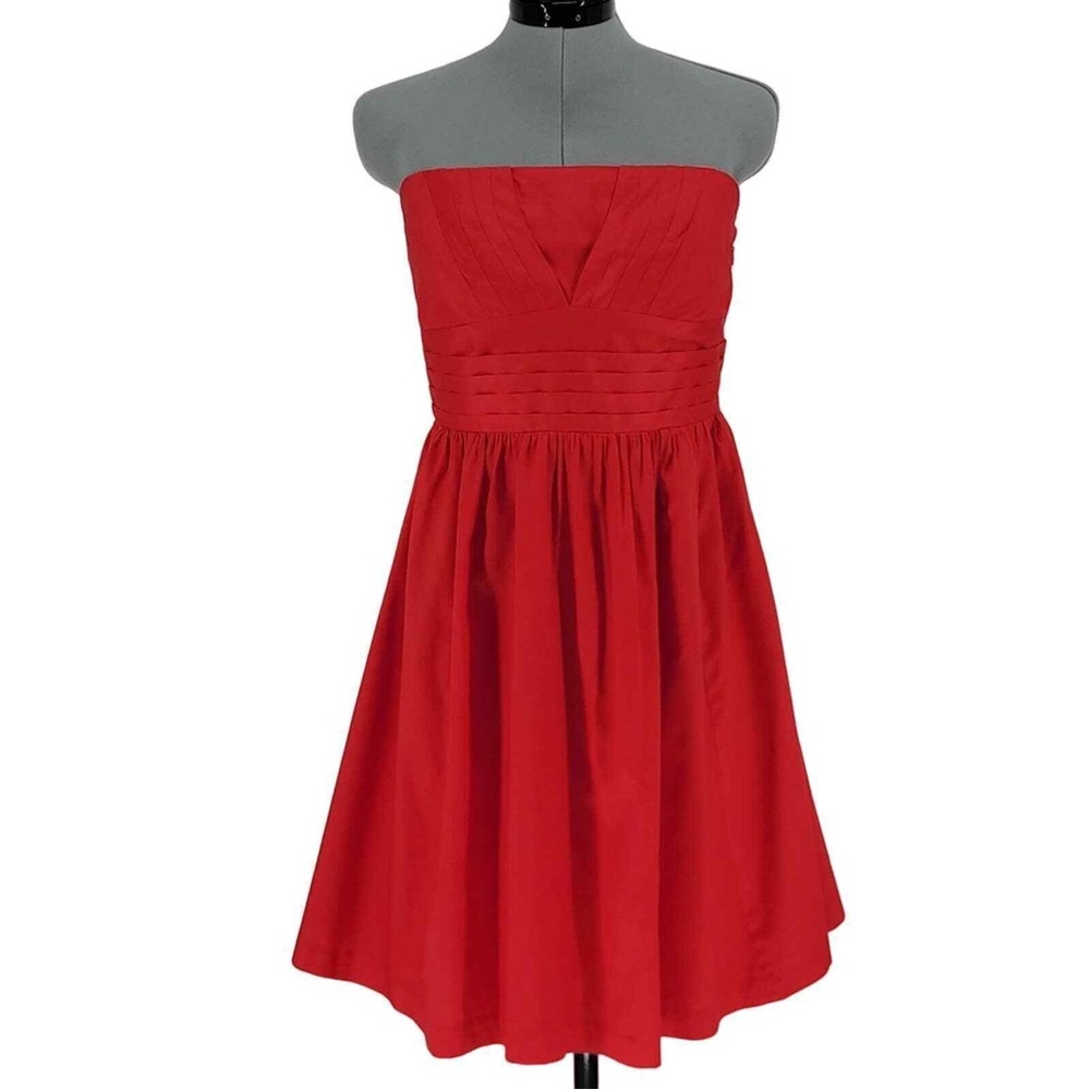 Anthropologie Moulinette Soerus Strapless Red dress Size 2